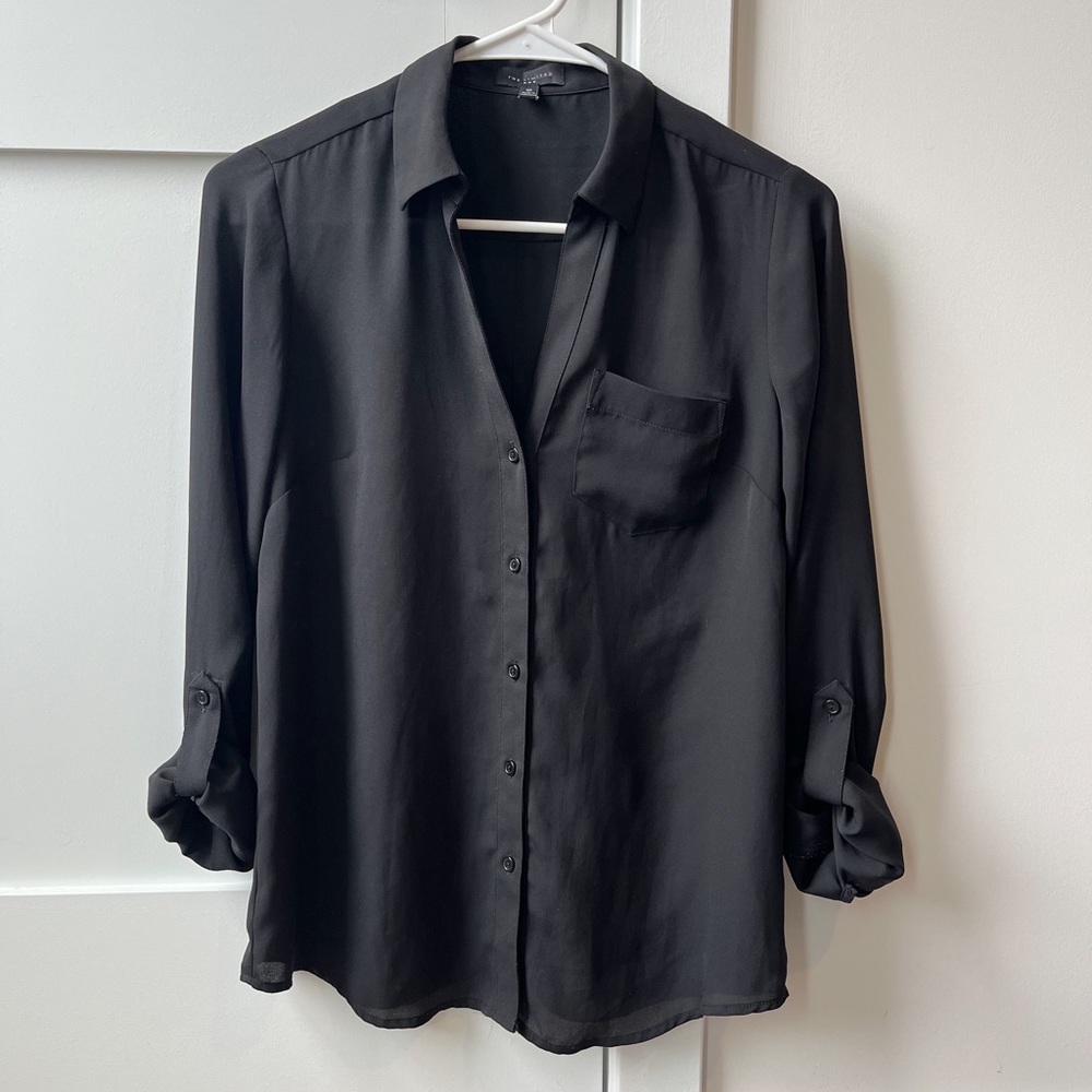 Silky Button Down Blouse